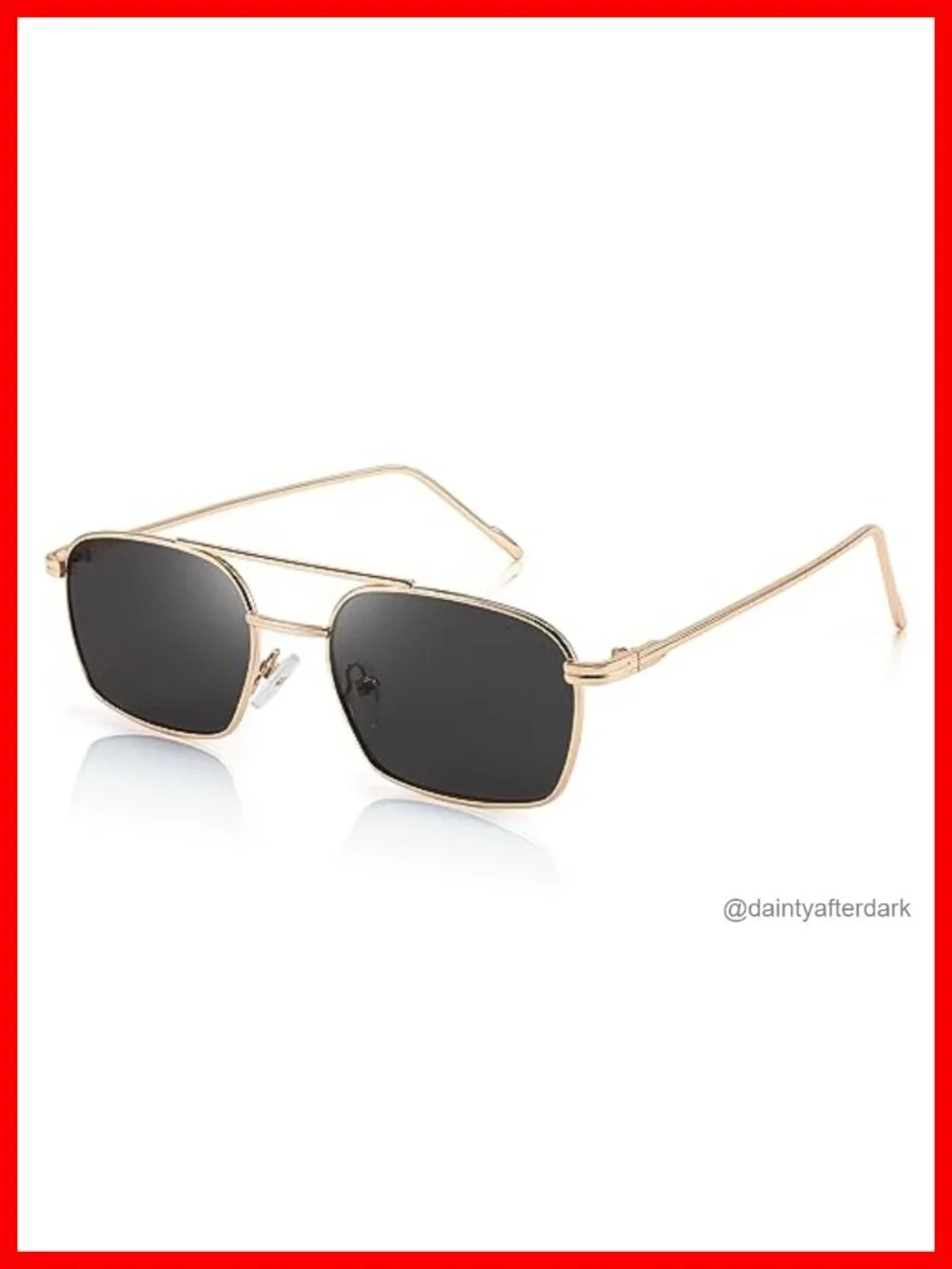 Vintage Square Aviator Sunglasses Metal Frame UV Protection Retro Trendy